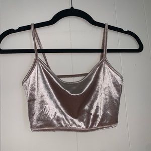 Garage Velour Open Back Crop Top